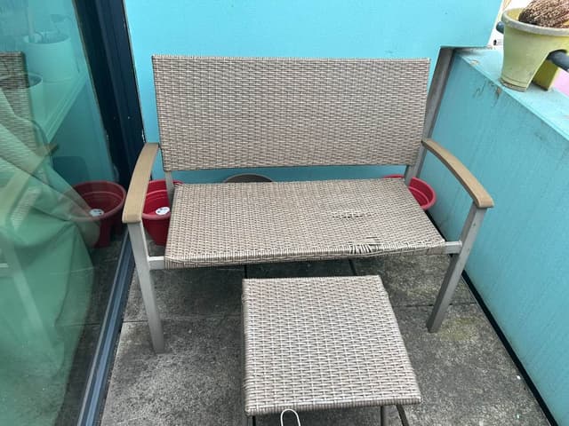 Balcony bench and table