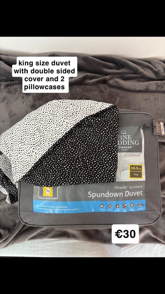 king size duvet, cover and 2 pillowcases